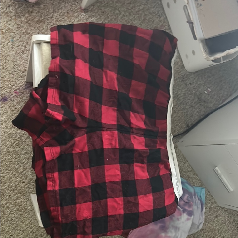 Hollister Red and Black Plaid Women Shorts